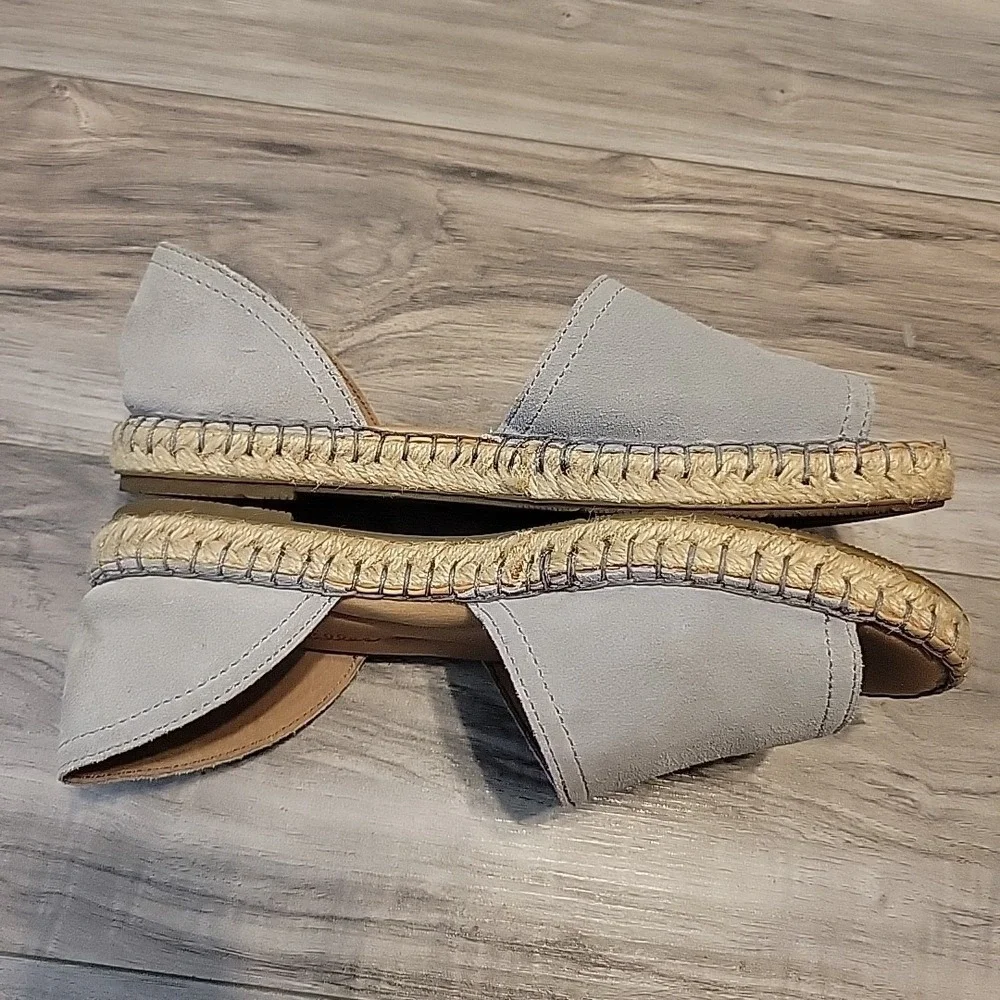 Born Drilles‎  Suede Sandals Espadrilles, Womens 6.5M Gray Open Toe Slip-On